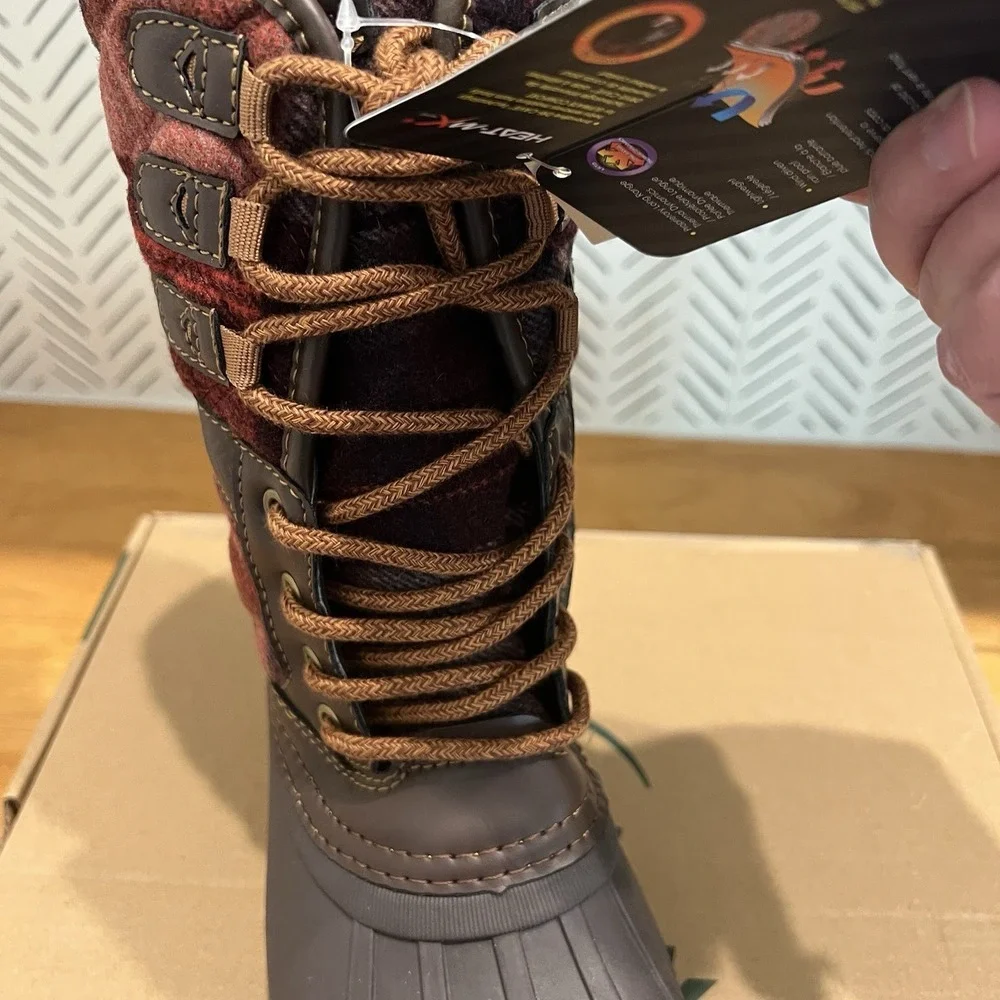 Kamik Sierra Heritage 1898 Waterproof Duck Boots - Dark Brown Quilted Size 1 Kid
